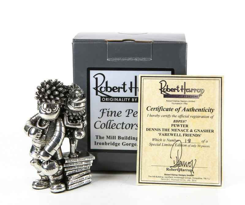 ROBERT HARROP 'PEWTER FAREWELL FRIENDS' LIMITED EDITION BEANO DANDY DENNIS GNASHER BDPE07