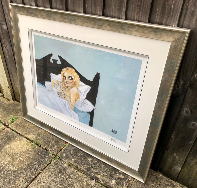 TODD WHITE, 'SHE NEVER SLEEPS ALONE' LIMITED EDITION COLOUR PRINT 30/295, SIGNED