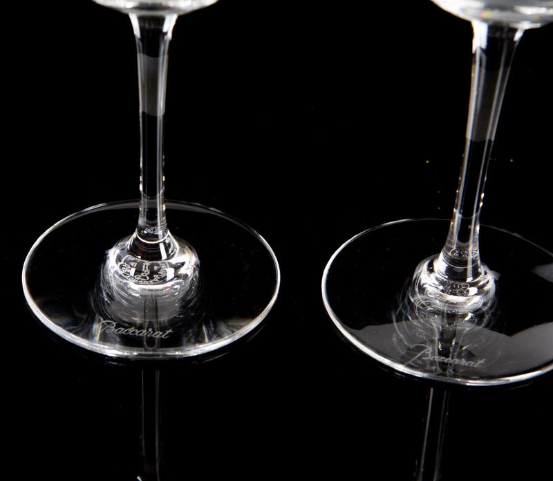 BACCARAT - PAIR OF CRYSTAL WINE GLASSES 20cm, BOXED