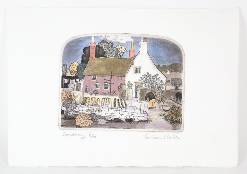 GRAHAM CLARKE 'SPUDDERY' LIMITED EDITION ETCHING PRINT 2/300, SIGNED