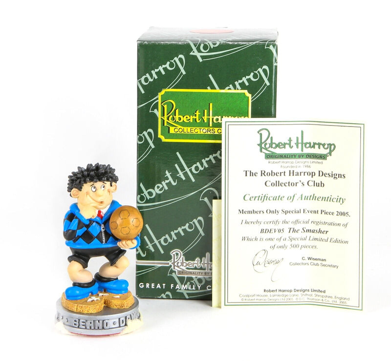 ROBERT HARROP 'THE SMASHER' LIMITED EDITION BEANO DANDY FIGURE MODEL BDEV05, BOXED