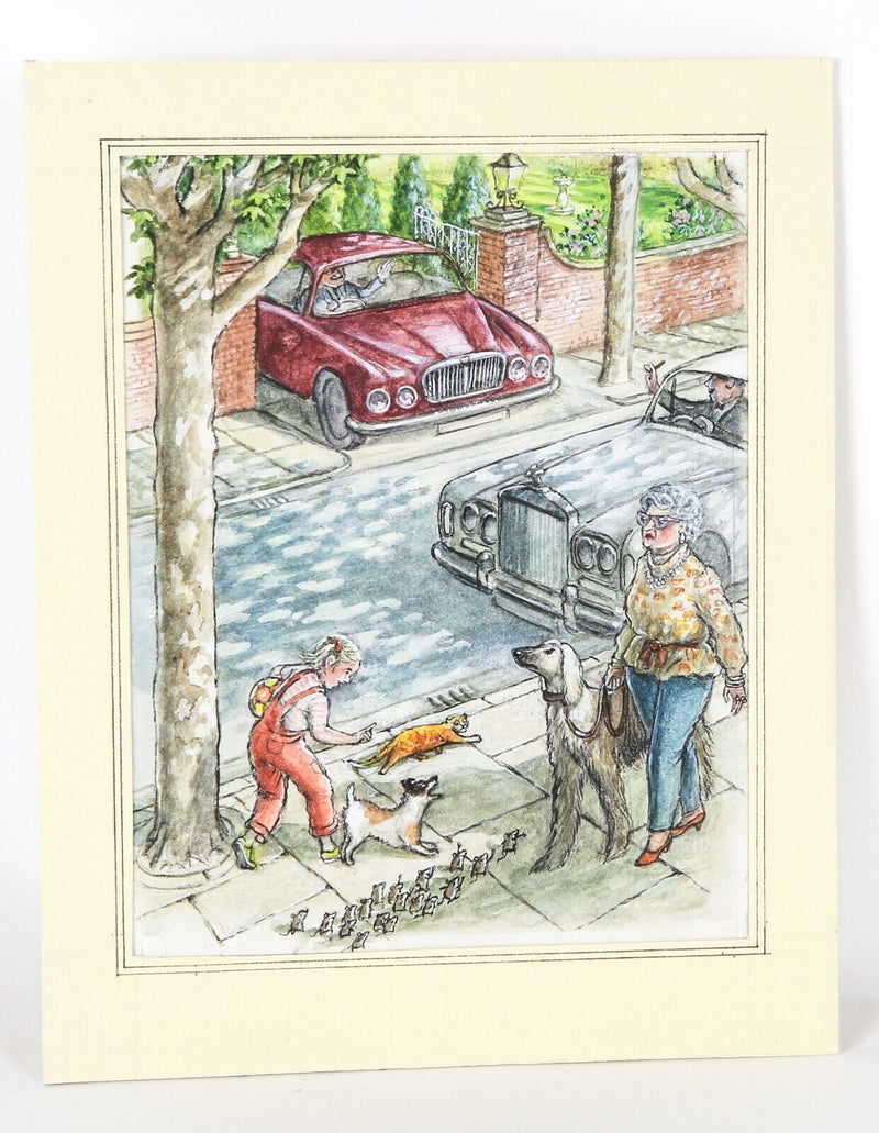GRAHAM OAKLEY, SAMPSON THE CAT, CHURCH MICE & DOG, ORIGINAL WATERCOLOUR ARTWORK