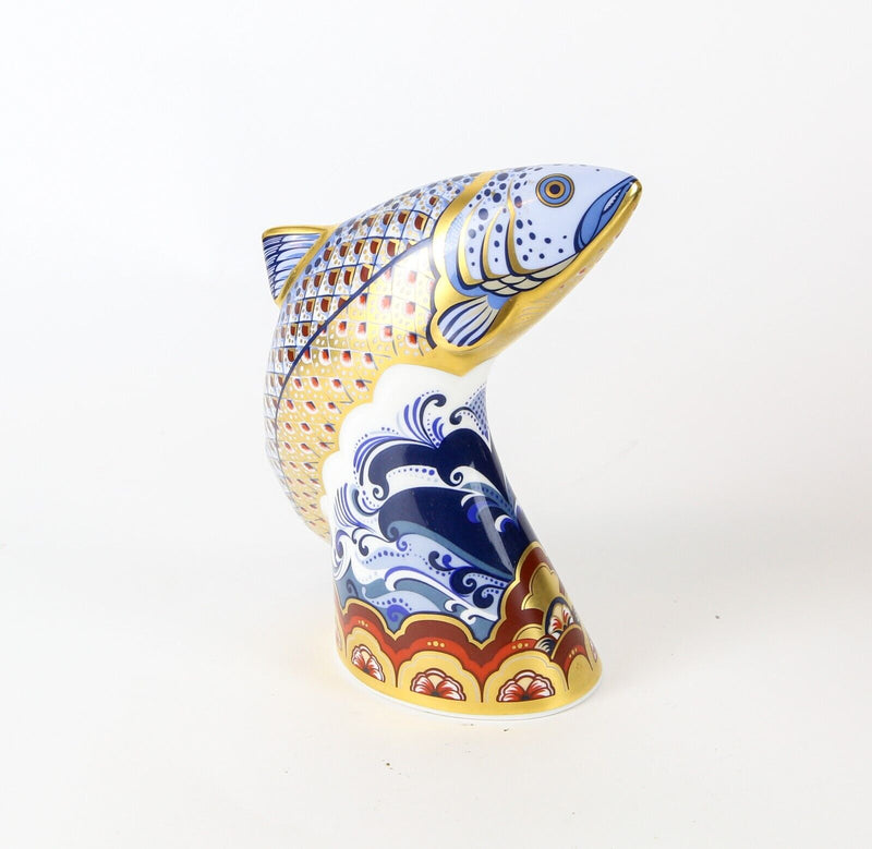 ROYAL CROWN DERBY 'LEAPING SALMON' SINCLAIRS EXCLUSIVE PAPERWEIGHT FIGURE MODEL