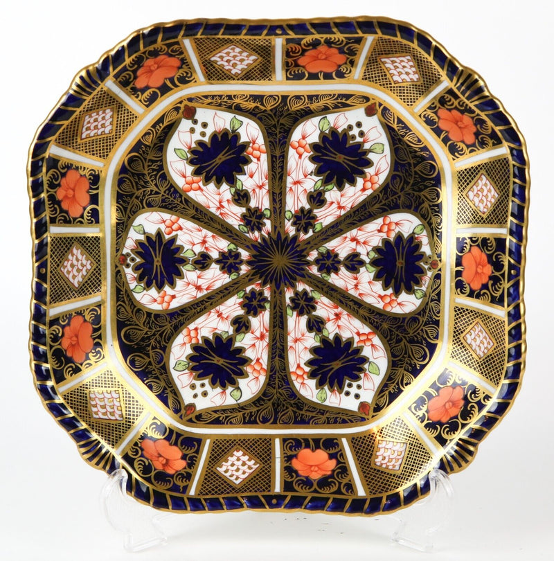 ROYAL CROWN DERBY - JAPANESE OLD IMARI SQUARE SHALLOW DISH BOWL
