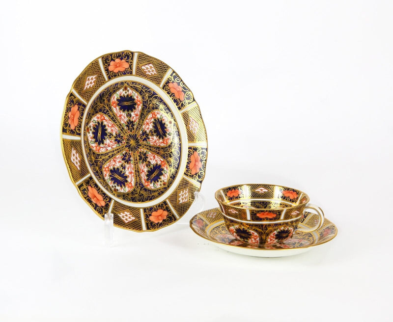 ROYAL CROWN DERBY - JAPANESE OLD IMARI TEA CUP SAUCER PLATE DISH TRIO