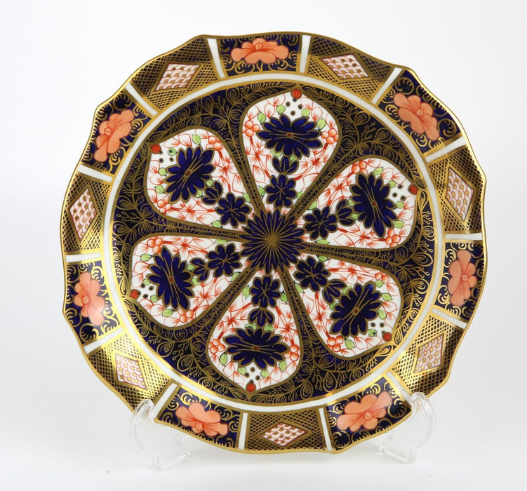 ROYAL CROWN DERBY - JAPANESE OLD IMARI FLUTED LUNCH DESSERT CAKE PLATE