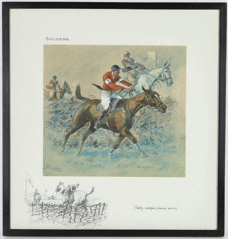 SNAFFLES, CHARLES JOHNSON PAYNE, 'SOLDIER', STEEPLE CHASIN DEVILS, PRINT, SIGNED