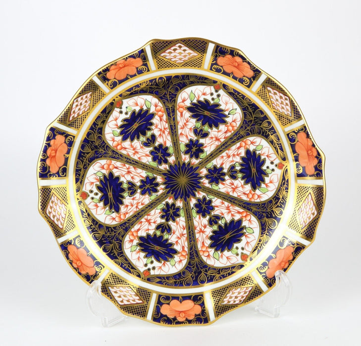 ROYAL CROWN DERBY - JAPANESE OLD IMARI FLUTED LUNCH DESSERT CAKE PLATE