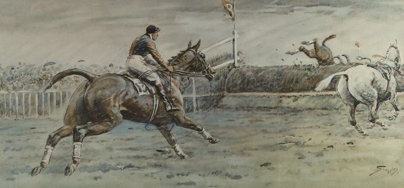 SNAFFLES, CHARLES JOHNSON PAYNE, 'THE WORST VIEW IN EUROPE', RACING PRINT, SIGNED