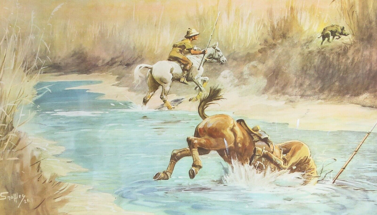 SNAFFLES, CHARLES JOHNSON PAYNE, 'THE WET NALLA', COLOUR HORSE PRINT, SIGNED