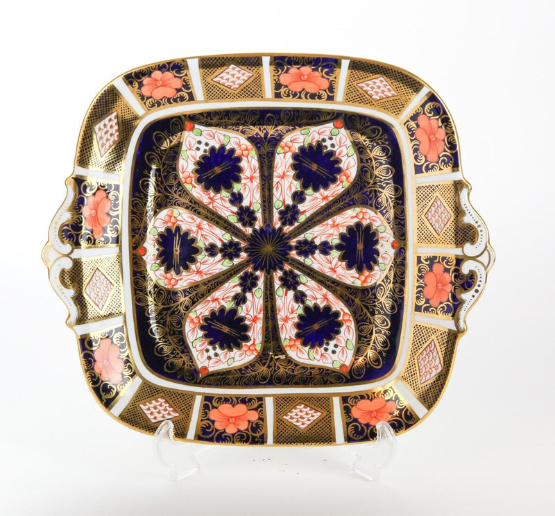 ROYAL CROWN DERBY - JAPANESE OLD IMARI SQUARE CAKE SERVING PLATE DISH