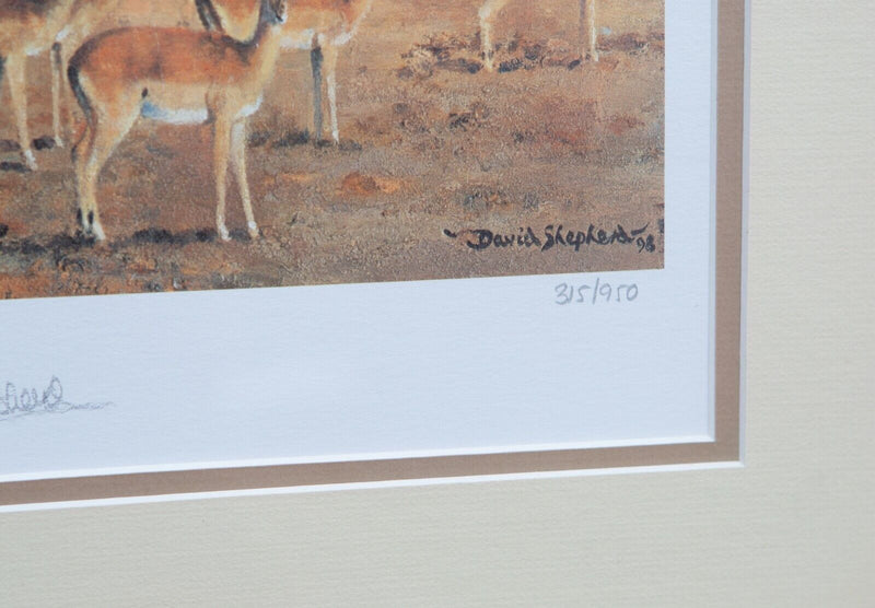 DAVID SHEPHERD, 'AN AFRICAN LANDSCAPE', LIMITED EDITION ELEPHANTS PRINT, SIGNED