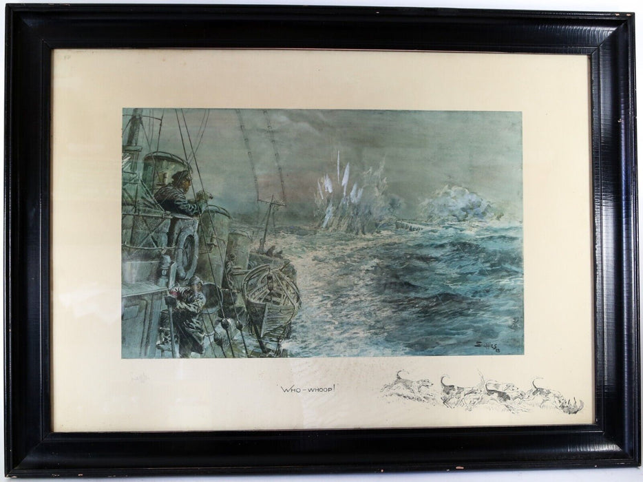 SNAFFLES, CHARLES JOHNSON PAYNE, 'WHO-WHOOP!', COLOUR NAVAL PRINT, SIGNED