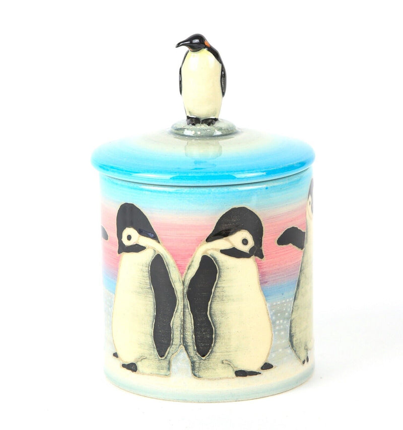SALLY TUFFIN for DENNIS CHINA WORKS - PENGUIN FIGURAL JAR POT BARREL ORNAMENT