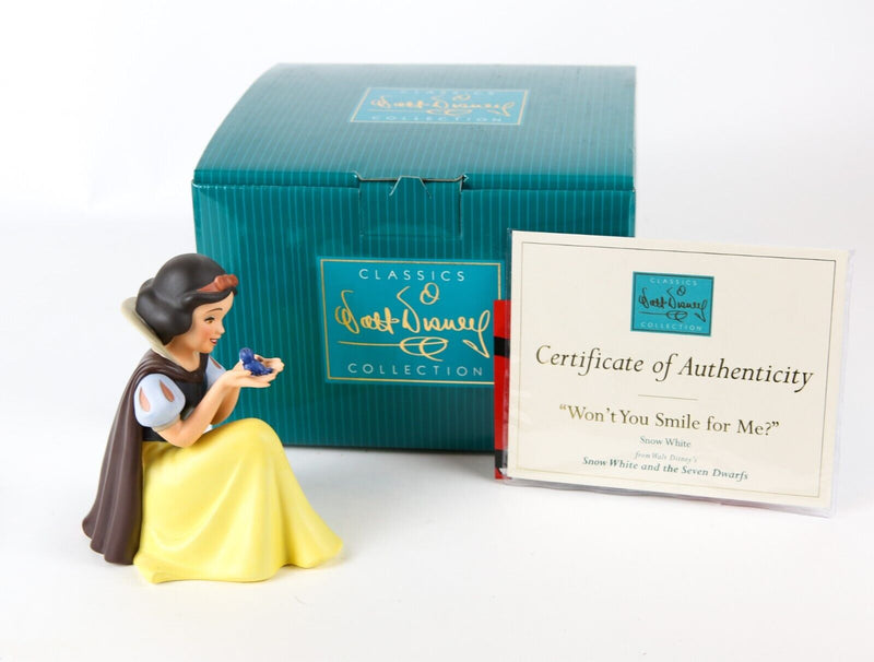 WDCC 'WON'T YOU SMILE FOR ME?' DISNEY SNOW WHITE SEVEN DWARFS FIGURE MODEL, BOX