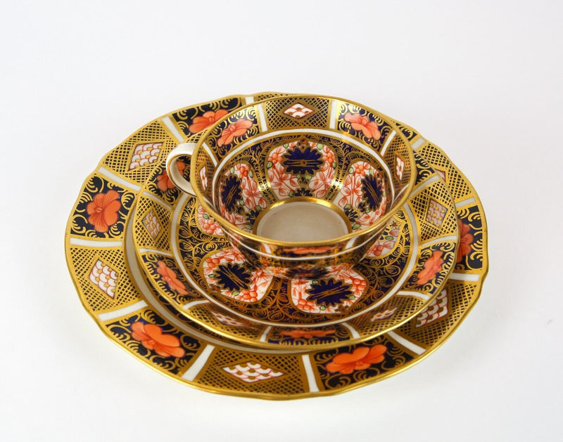 ROYAL CROWN DERBY - JAPANESE OLD IMARI TEA CUP SAUCER PLATE DISH TRIO