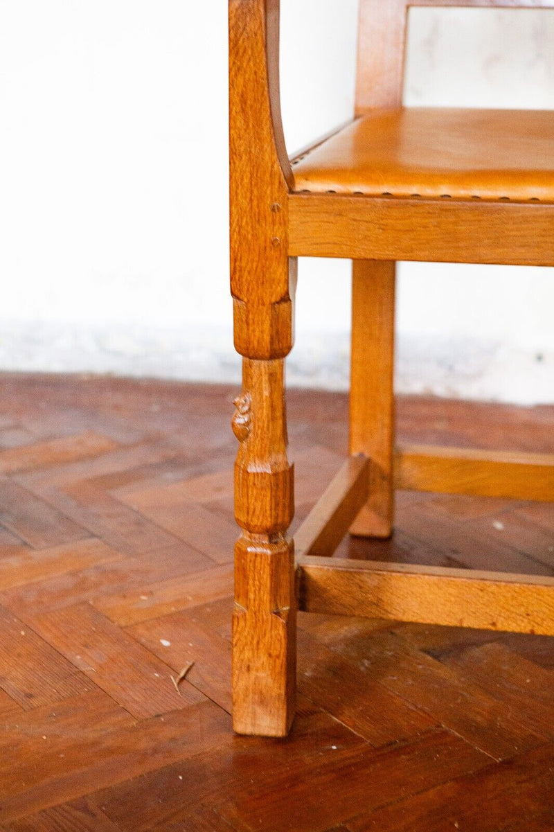 ROBERT 'MOUSEMAN' THOMPSON OF KILBURN - SOLID OAK 6FT DINING TABLE & CHAIRS SET