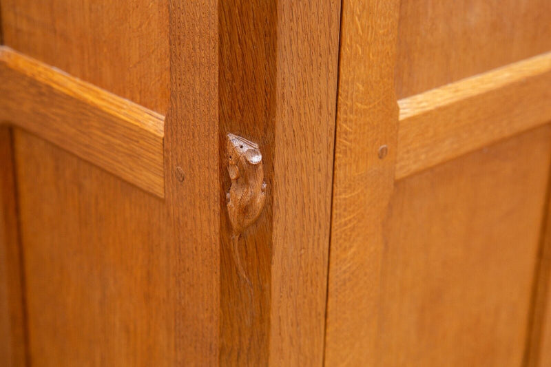 ROBERT 'MOUSEMAN' THOMPSON OF KILBURN SOLID OAK WELSH DRESSER SIDEBOARD BOOKCASE