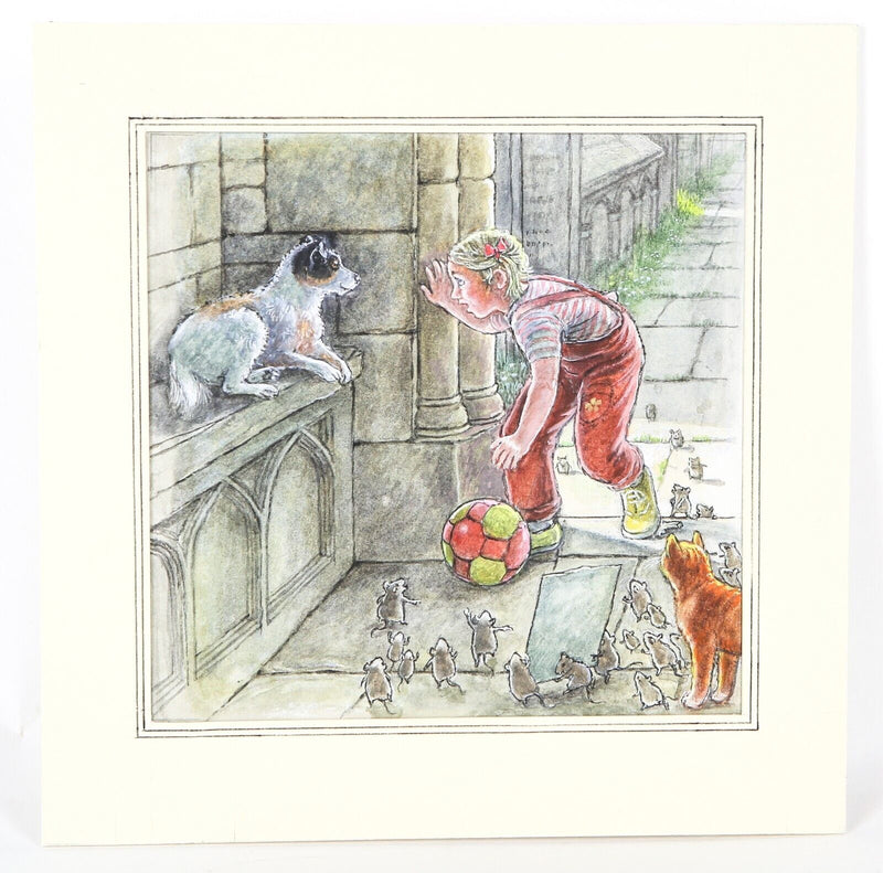 GRAHAM OAKLEY, SAMPSON THE CAT, CHURCH MICE & DOG, ORIGINAL WATERCOLOUR ARTWORK