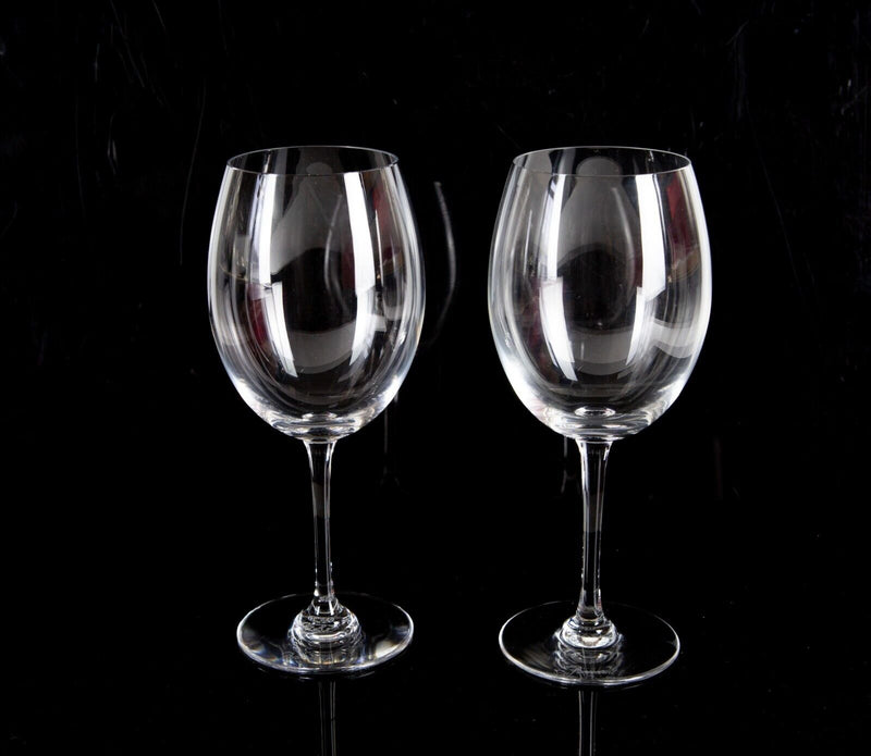 BACCARAT - PAIR OF CRYSTAL WINE GLASSES 20cm, BOXED